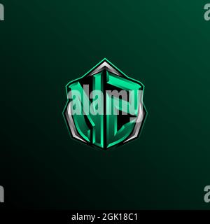 Initial NE logo design, Initial NE logo design with Circle style, Logo for game, esport, community or business. Stock Vector