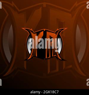 YA Logo Letter Design in Orange Color, Logo for game, esport, initial gaming, community or business. Stock Vector