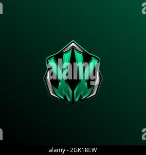 Initial XX logo design, Initial XX logo design with Shield style, Logo for game, esport, community or business. Stock Vector