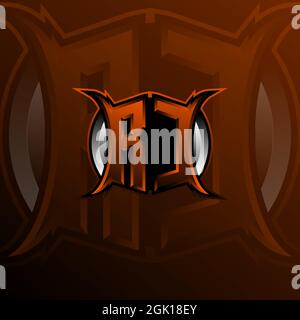 RC Logo Letter Design in Orange Color, Logo for game, esport, initial gaming, community or business. Stock Vector