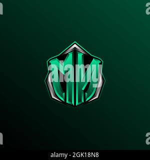 Initial MN logo design, Initial MN logo design with Circle style, Logo for game, esport, community or business. Stock Vector
