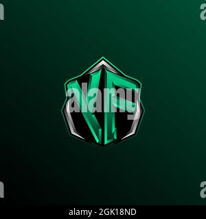 Initial YF logo design, Initial YF logo design with Shield style, Logo for game, esport, community or business. Stock Vector