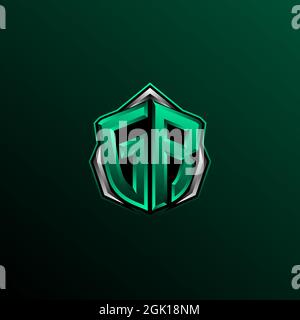 Initial GR logo design, Initial GR logo design with Circle style, Logo for game, esport, community or business. Stock Vector