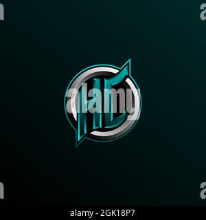 Initial HC logo design, Initial HC logo design with Circle style, Logo for game, esport, community or business. Stock Vector