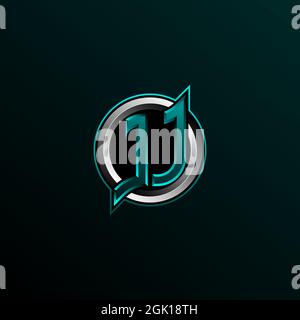 Initial JJ logo design, Initial JJ logo design with Circle style, Logo for game, esport, community or business. Stock Vector