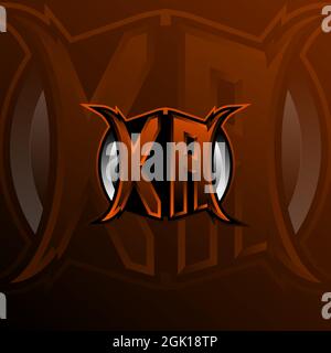 XA Logo Letter Design in Orange Color, Logo for game, esport, initial gaming, community or business. Stock Vector