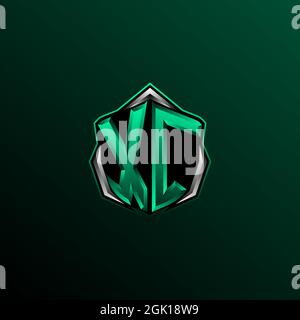 Initial XC logo design, Initial XC logo design with Shield style, Logo for game, esport, community or business. Stock Vector