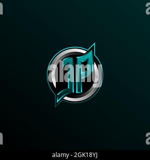 Initial JP logo design, Initial JP logo design with Circle style, Logo for game, esport, community or business. Stock Vector