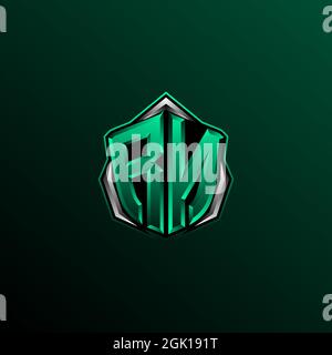 Initial RN logo design, Initial RN logo design with Circle style, Logo for game, esport, community or business. Stock Vector