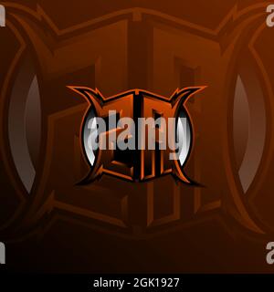 ZA Logo Letter Design in Orange Color, Logo for game, esport, initial gaming, community or business. Stock Vector