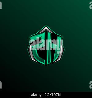 Initial ZH logo design, Initial ZH logo design with Shield style, Logo for game, esport, community or business. Stock Vector
