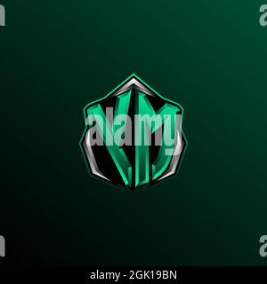 Initial YM logo design, Initial YM logo design with Shield style, Logo for game, esport, community or business. Stock Vector