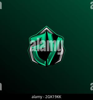 Initial ZY logo design, Initial ZY logo design with Shield style, Logo for game, esport, community or business. Stock Vector