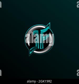Initial JF logo design, Initial JF logo design with Circle style, Logo for game, esport, community or business. Stock Vector