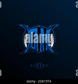 Initial DH logo design, Initial OA logo design with Cool style, Logo for game, esport, initial gaming, community or business. Stock Vector