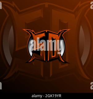 SD, SO Logo Letter Design in Orange Color, Logo for game, esport, initial gaming, community or business. Stock Vector