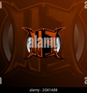 WE Logo Letter Design in Orange Color, Logo for game, esport, initial gaming, community or business. Stock Vector