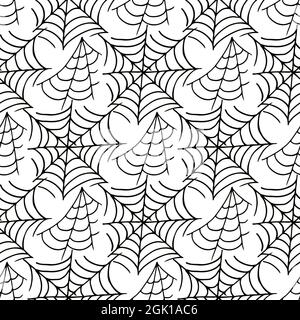 Seamless pattern for Halloween design. Vector illustration in hand draw style. Decorative spider print Stock Vector