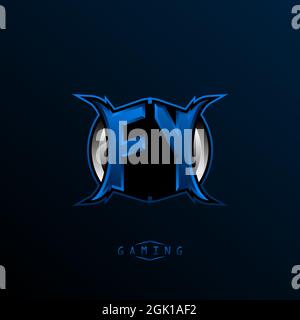 Initial FY logo design, Initial FY logo design with Cool style, Logo for game, esport, initial gaming, community or business. Stock Vector
