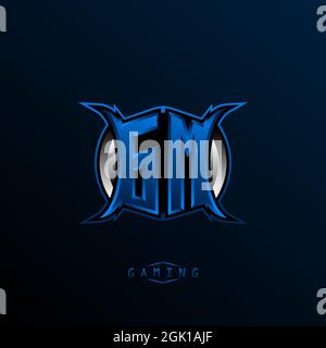 Initial GM logo design, Initial GM logo design with Cool style, Logo for game, esport, initial gaming, community or business. Stock Vector