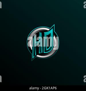 Initial HD logo design, Initial AAHO logo design with Circle style, Logo for game, esport, community or business. Stock Vector