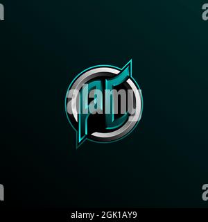 Initial PC logo design, Initial PC logo design with Circle style, Logo for game, esport, community or business. Stock Vector
