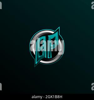 Initial BP logo design, Initial BP logo design with Circle style, Logo for game, esport, community or business. Stock Vector