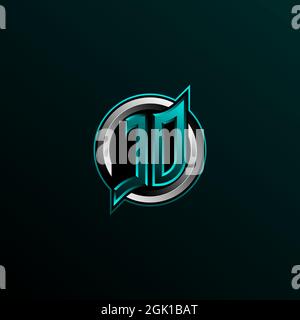 Initial JD logo design, Initial JO logo design with Circle style, Logo for game, esport, community or business. Stock Vector