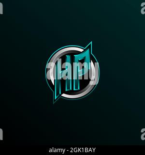 Initial HP logo design, Initial HP logo design with Circle style, Logo for game, esport, community or business. Stock Vector