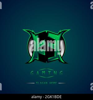 KE Initial Logo Design Cool style, Logo for game, esport, initial gaming, community or business. Stock Vector