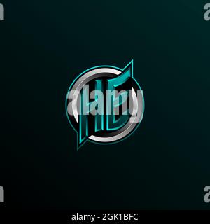 Initial HE logo design, Initial HE logo design with Circle style, Logo for game, esport, community or business. Stock Vector