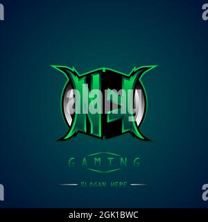 NK Initial Logo Design Cool style, Logo for game, esport, initial gaming, community or business. Stock Vector