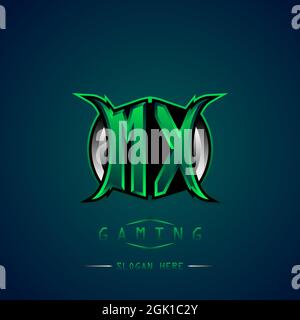 MX Initial Logo Design Cool style, Logo for game, esport, initial gaming, community or business. Stock Vector