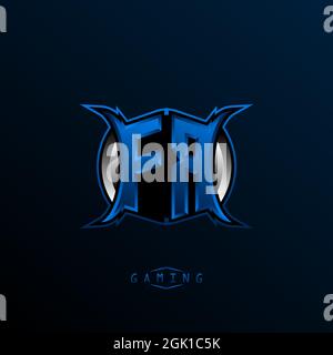 Initial FR logo design, Initial FR logo design with Cool style, Logo for game, esport, initial gaming, community or business. Stock Vector