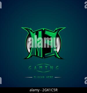NE Initial Logo Design Cool style, Logo for game, esport, initial gaming, community or business. Stock Vector