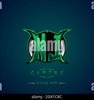 NJ Initial Logo Design Cool style, Logo for game, esport, initial gaming, community or business. Stock Vector