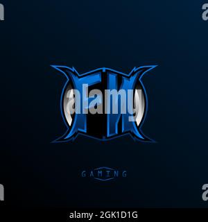 Initial FN logo design, Initial FN logo design with Cool style, Logo for game, esport, initial gaming, community or business. Stock Vector