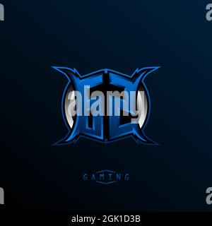 Initial GZ logo design, Initial GZ logo design with Cool style, Logo for game, esport, initial gaming, community or business. Stock Vector