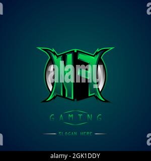 NF Initial Logo Design Cool style, Logo for game, esport, initial gaming, community or business. Stock Vector