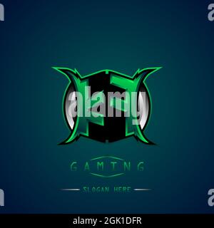 KF Initial Logo Design Cool style, Logo for game, esport, initial gaming, community or business. Stock Vector
