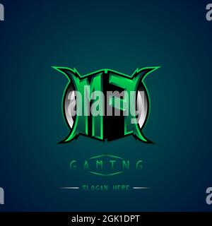 MF Initial Logo Design Cool style, Logo for game, esport, initial gaming, community or business. Stock Vector