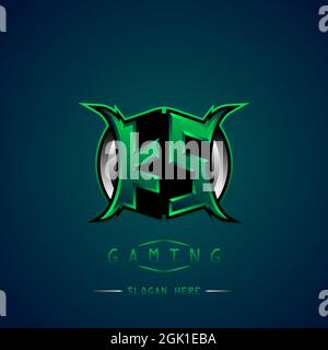 KS Initial Logo Design Cool style, Logo for game, esport, initial gaming, community or business. Stock Vector