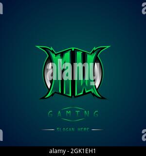 MW Initial Logo Design Cool style, Logo for game, esport, initial gaming, community or business. Stock Vector