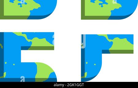 Initial EF logo design with World Map style, Logo business branding. Stock Vector
