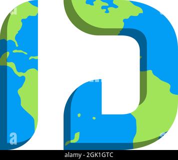 Initial ID logo design with World Map style, Logo business branding. Stock Vector