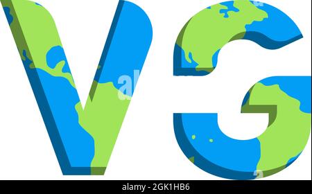 Initial VG logo design with World Map style, Logo business branding. Stock Vector