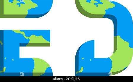 Initial ED logo design with World Map style, Logo business branding. Stock Vector