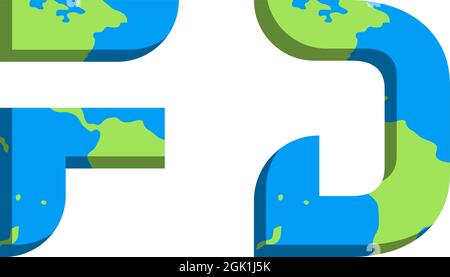 Initial FD logo design with World Map style, Logo business branding. Stock Vector