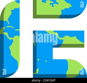 Initial IE logo design with World Map style, Logo business branding. Stock Vector