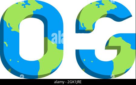 Initial OG logo design with World Map style, Logo business branding. Stock Vector